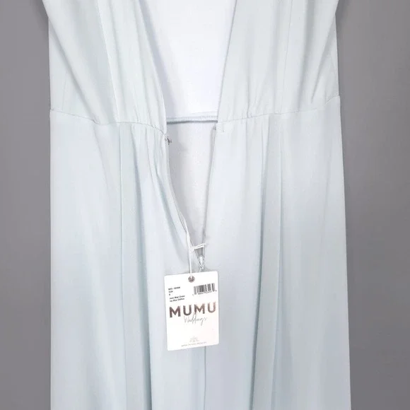 Show Me Your Mumu New Maxi Dress SMALL Jenn Icy Blue Chiffon Bridesmaids Wedding